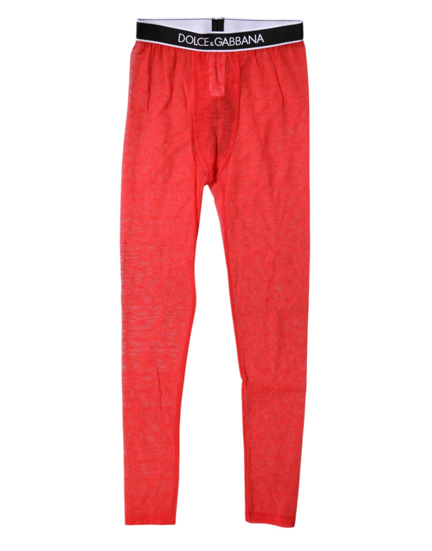 Dolce &amp; Gabbana Rotes Logo Spitzen-Dessous Enge Unterhose