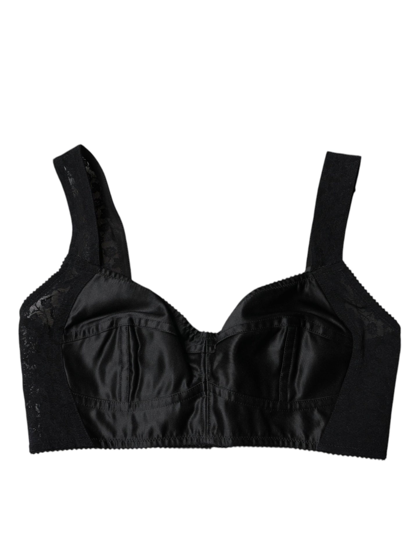 Soutien-gorge balconnet en nylon noir Dolce &amp; Gabbana