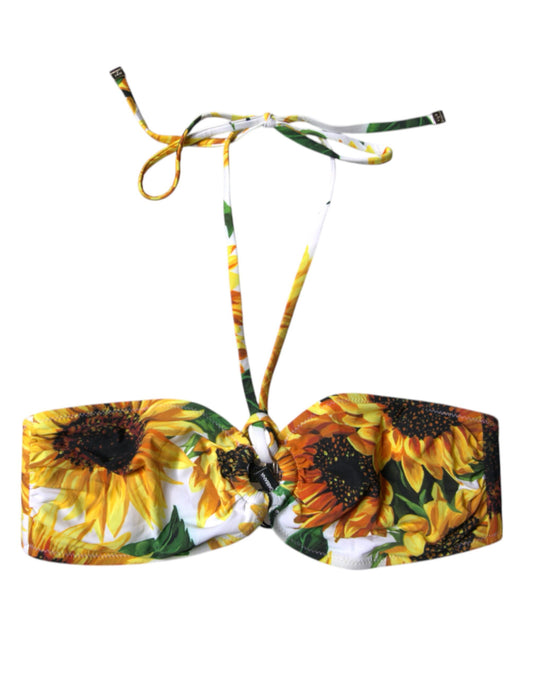 Haut de bikini à fleurs multicolores Dolce &amp; Gabbana
