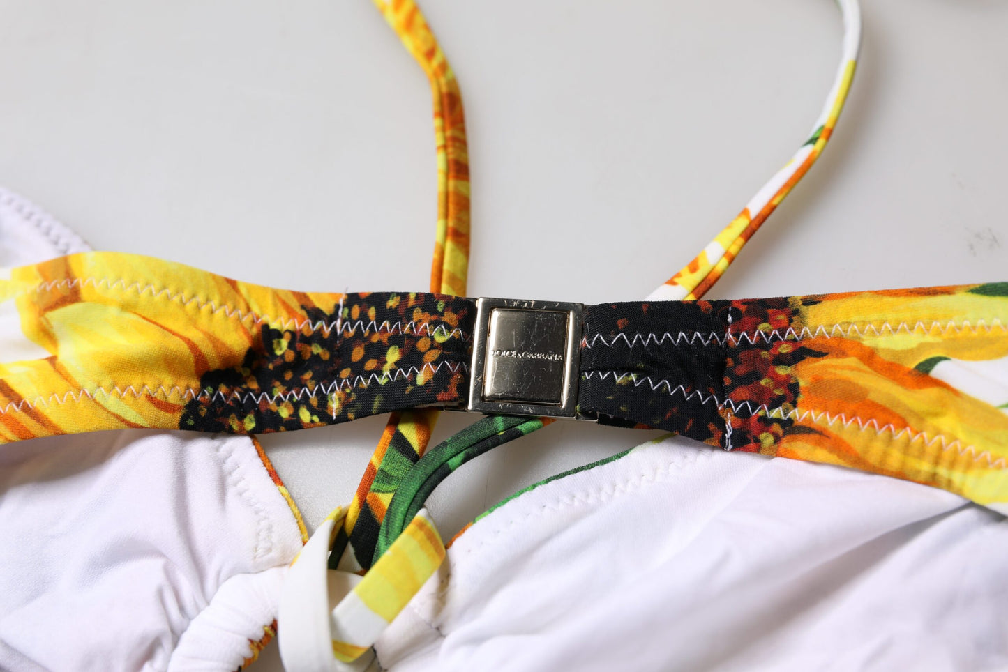 Haut de bikini à fleurs multicolores Dolce &amp; Gabbana