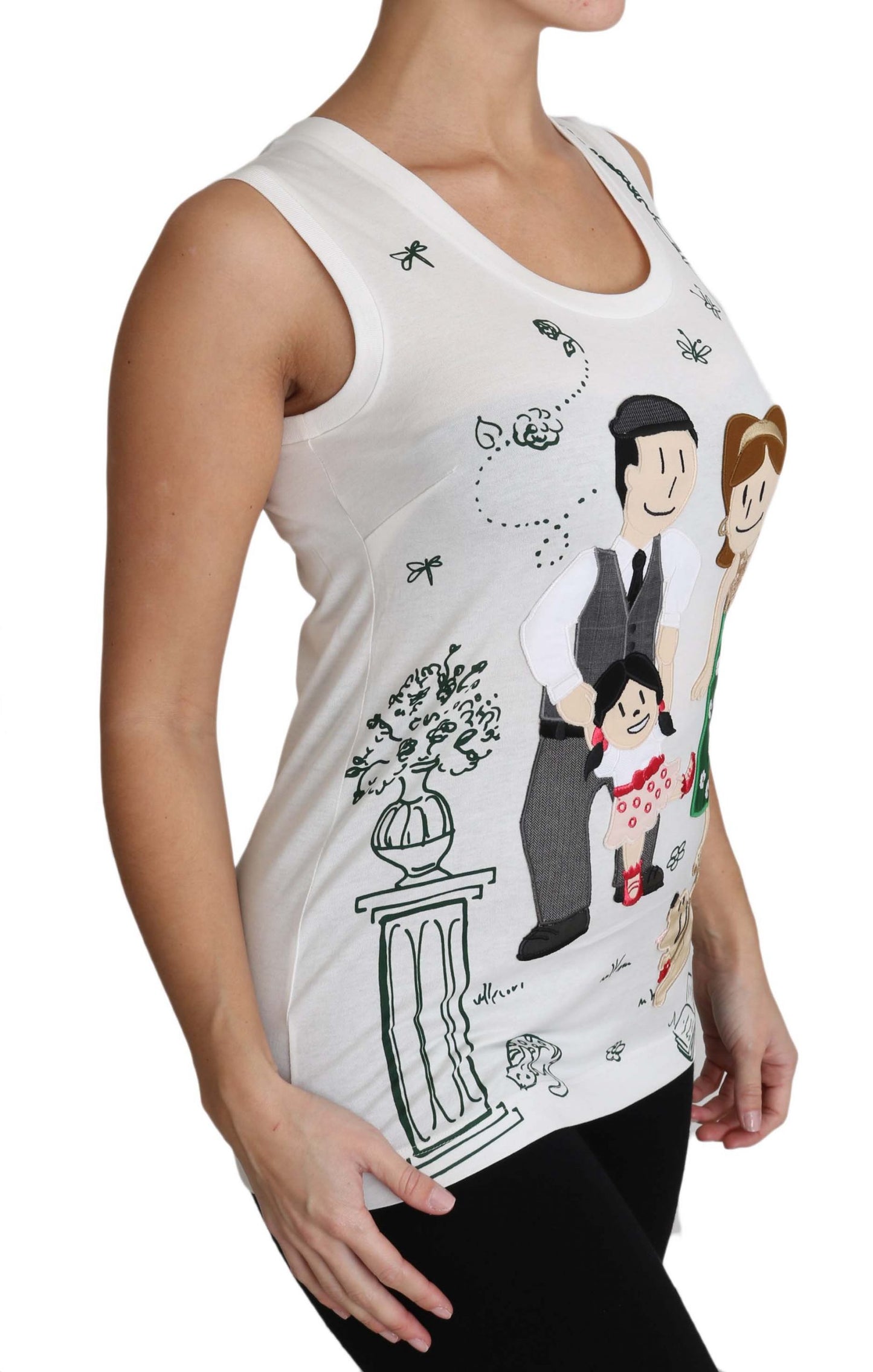 Dolce &amp; Gabbana Weißes Baumwoll-Tanktop #dgfamily ohne Ärmel