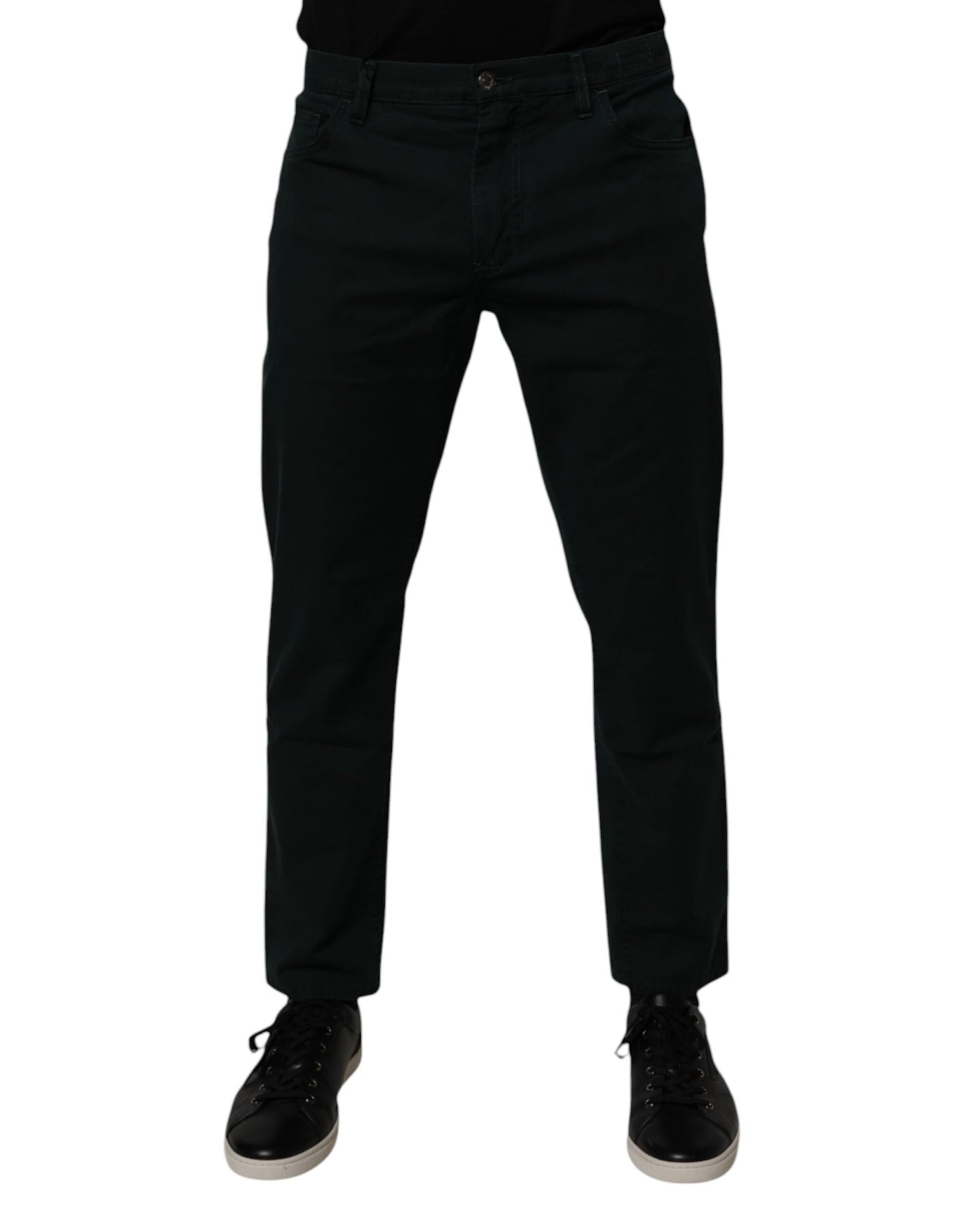 Dolce & Gabbana Dark Green Cotton Loose Men Denim Jeans