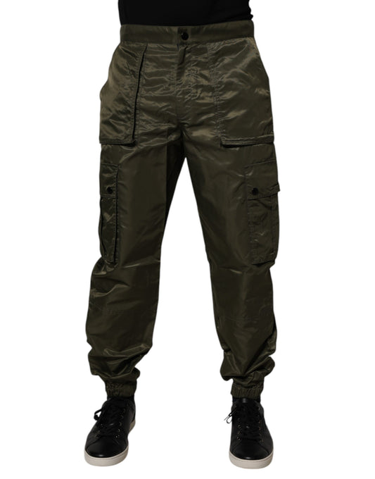 Dolce & Gabbana Dark Green Nylon Cargo Pants