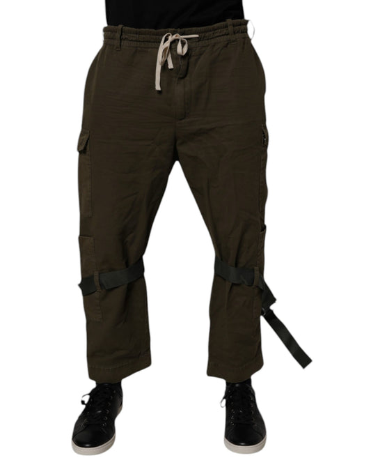 Pantalon cargo en coton stretch marron Dolce &amp; Gabbana