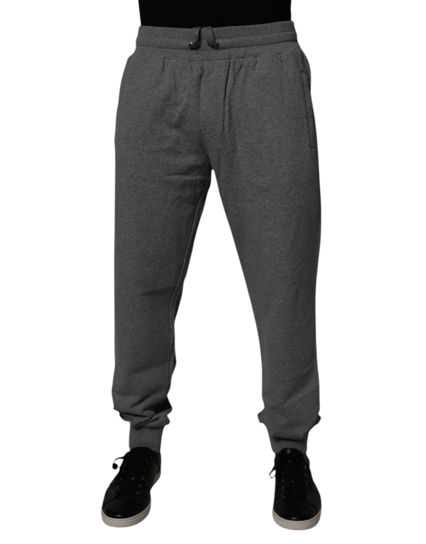 Dolce & Gabbana Gray Logo Cotton Jogger Men Sweatpants Pants