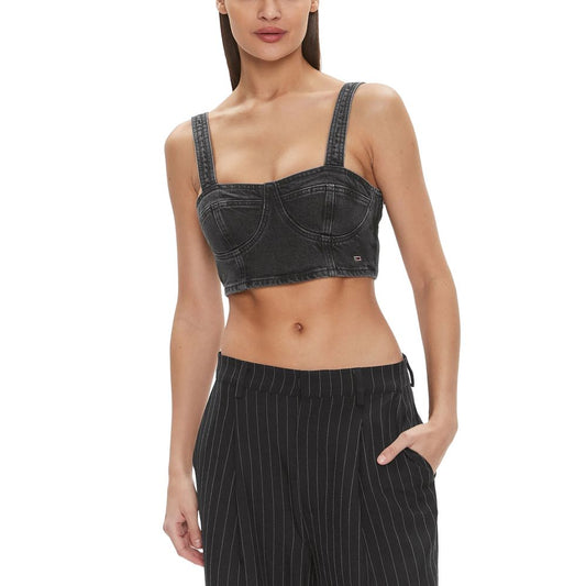 Haut noir en coton recyclé Tommy Hilfiger Jeans