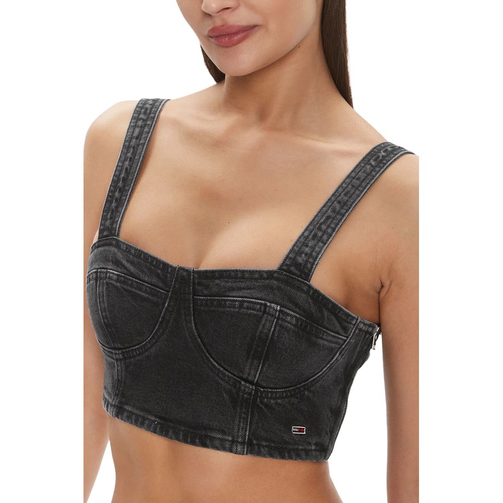 Haut noir en coton recyclé Tommy Hilfiger Jeans