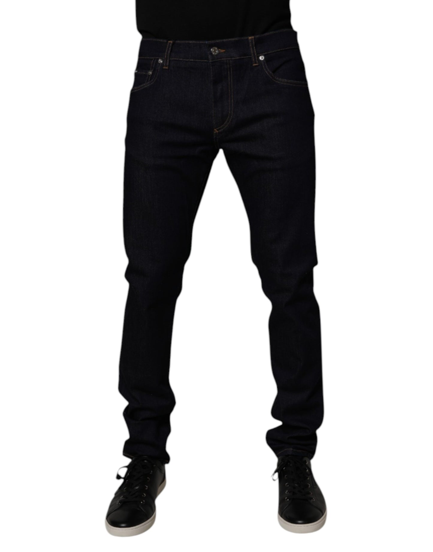 Dolce & Gabbana Black Cotton Stretch Men Skinny Denim Jeans