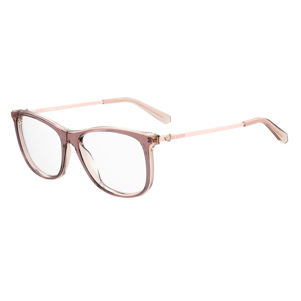 Montures en acétate rose Love Moschino