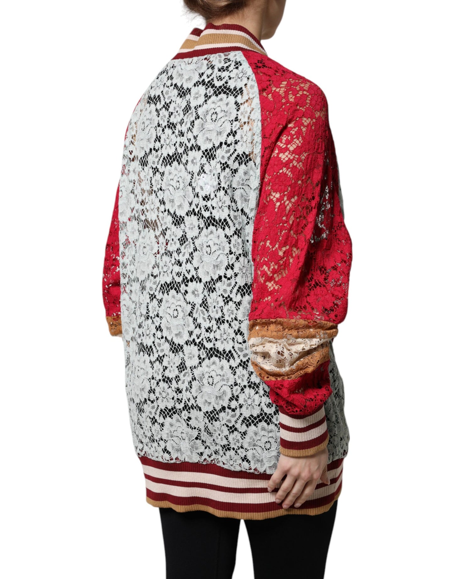 Pull cardigan en dentelle florale multicolore Dolce &amp; Gabbana