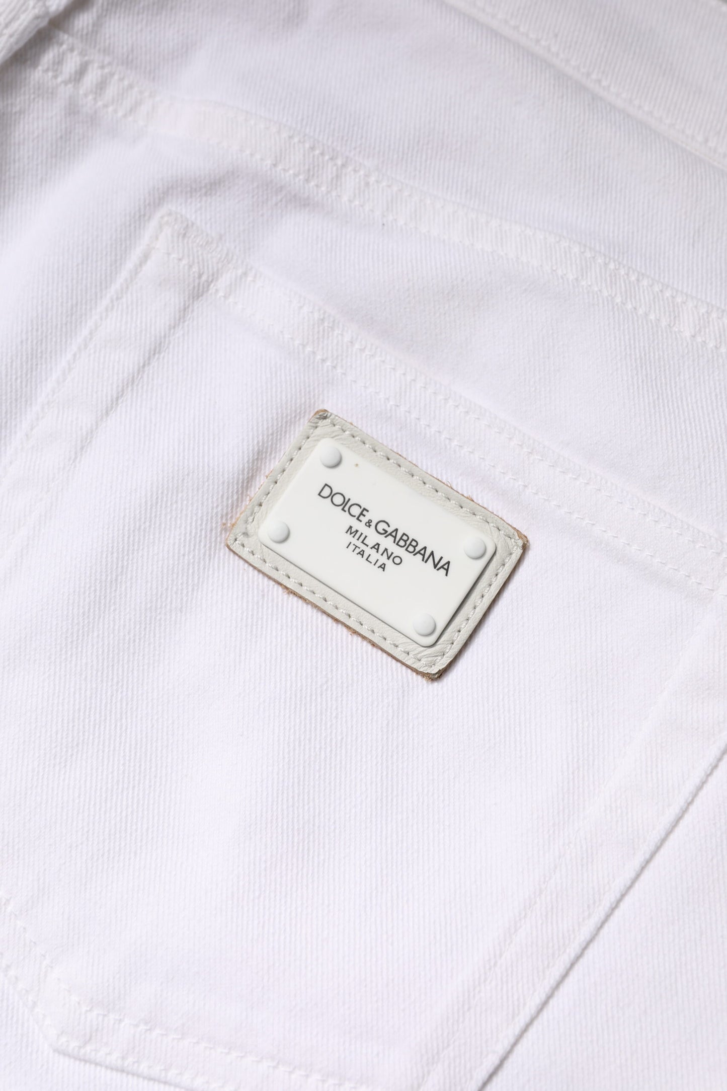 Dolce &amp; Gabbana – Weiße Skinny-Jeans aus Baumwolle mit mittlerer Taille