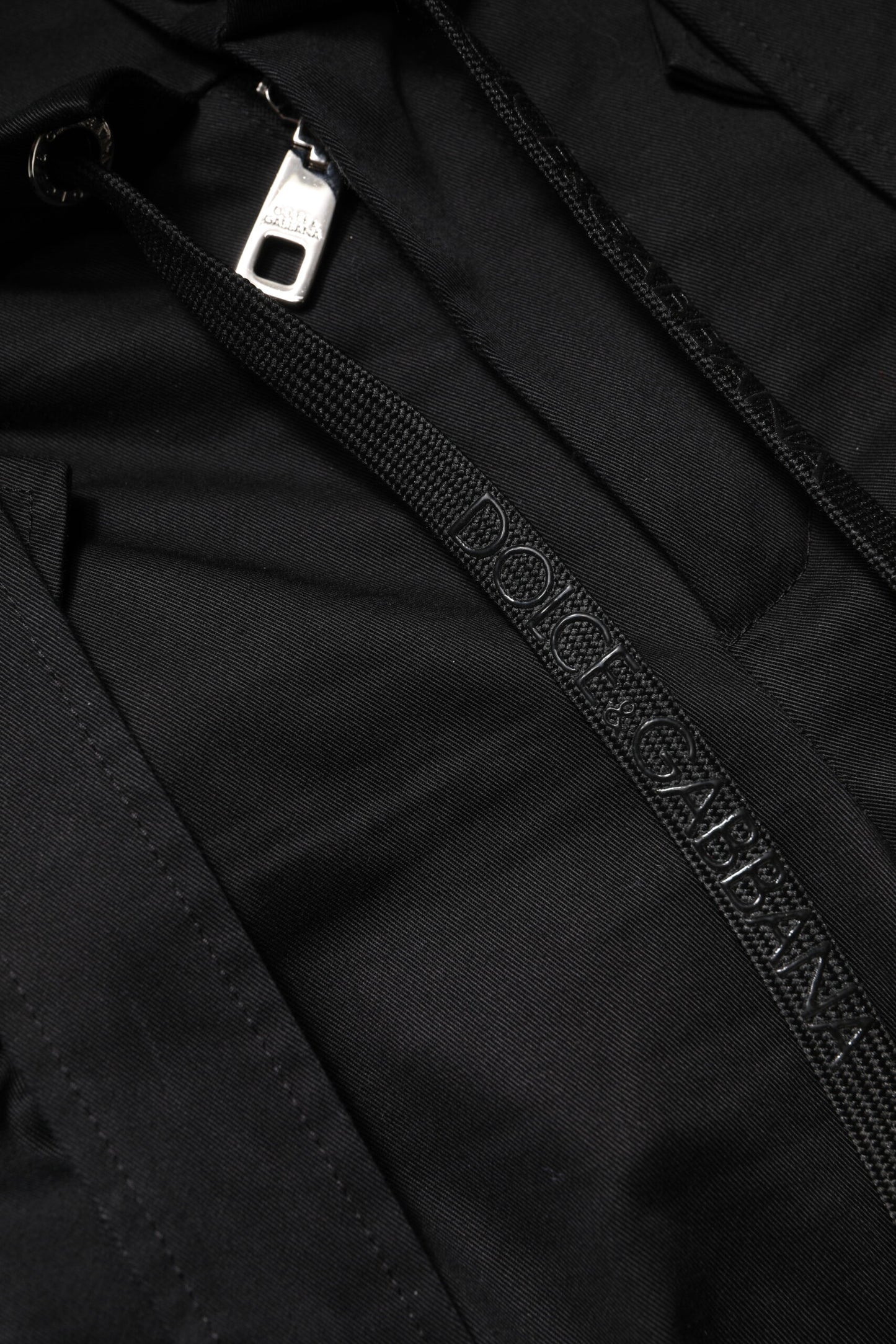 Pantalon cargo taille haute en coton noir Dolce &amp; Gabbana