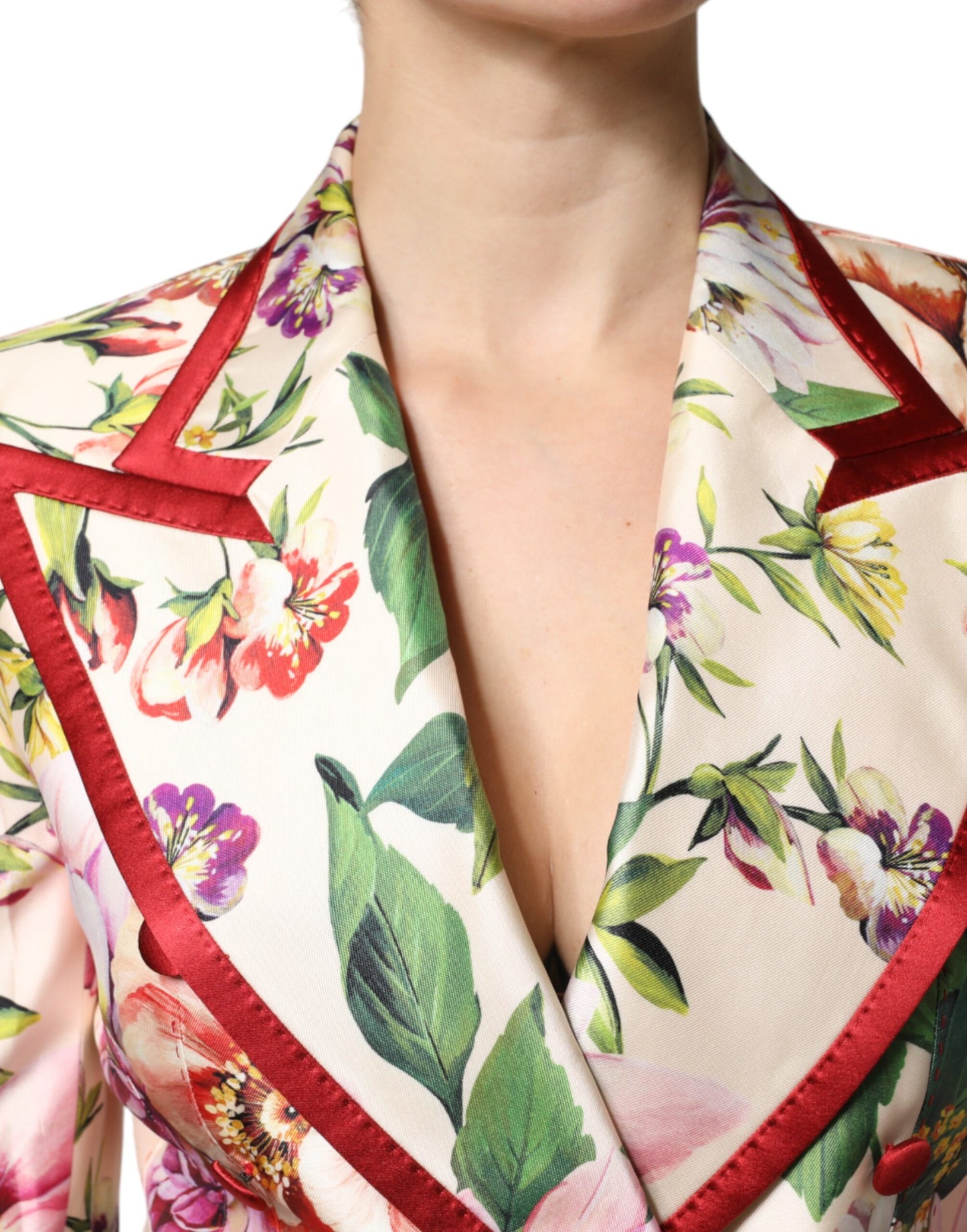 Veste croisée à fleurs multicolores Dolce &amp; Gabbana