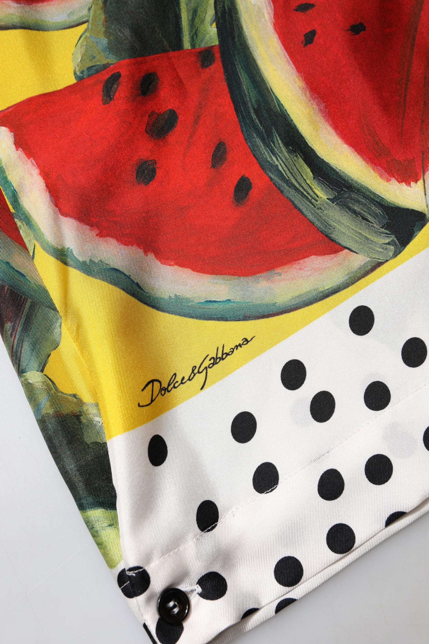 Dolce & Gabbana Multicolor Watermelon Collared Shirt Top
