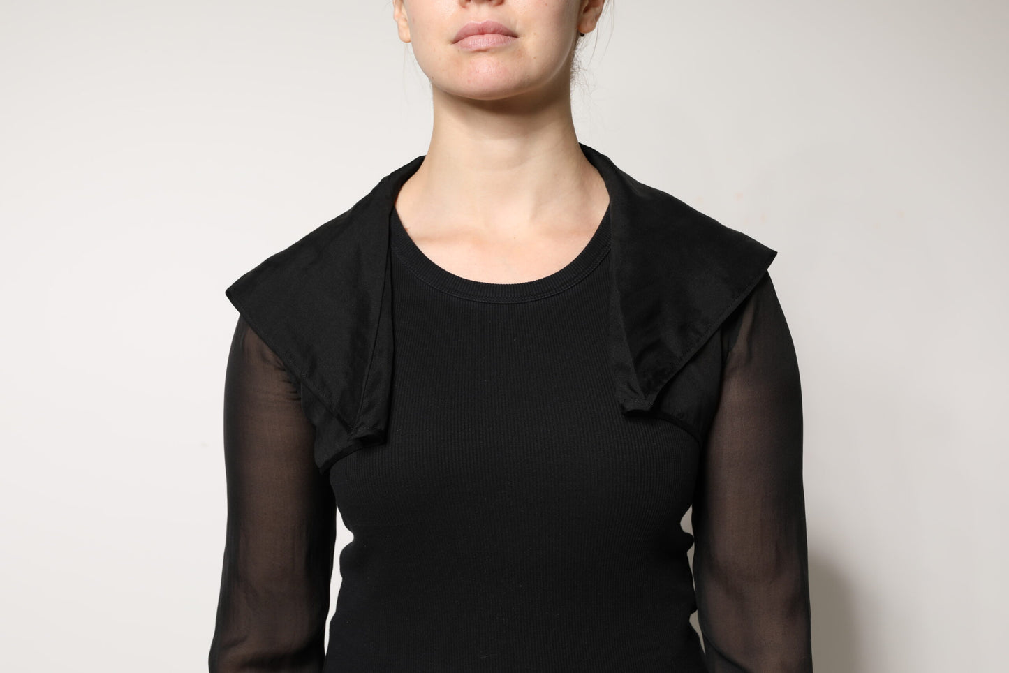 Chemisier à manches longues en soie noire transparente Dolce &amp; Gabbana