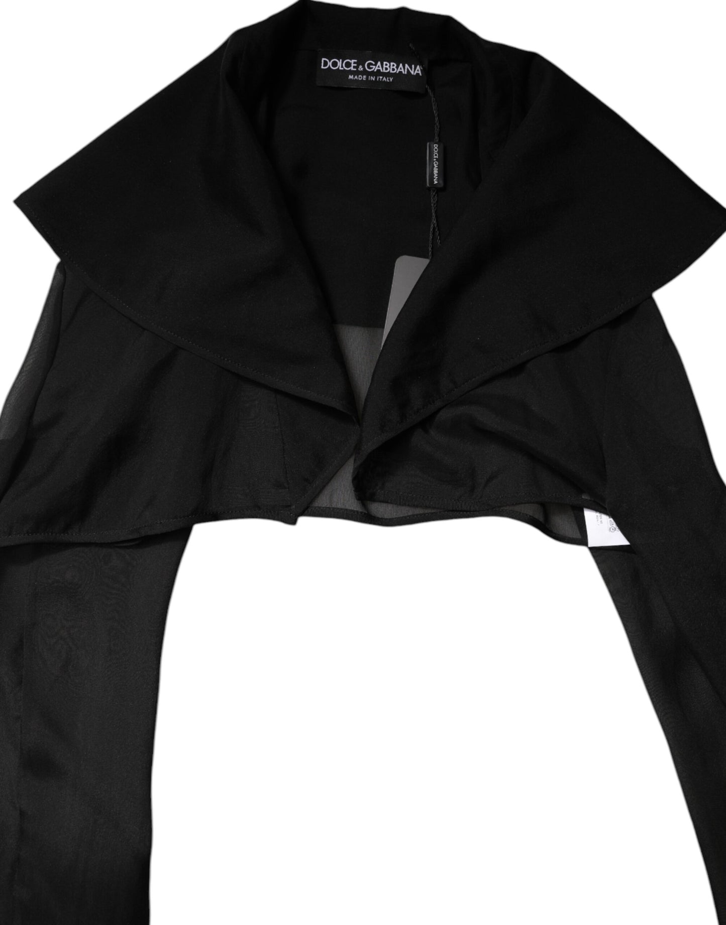 Chemisier à manches longues en soie noire transparente Dolce &amp; Gabbana