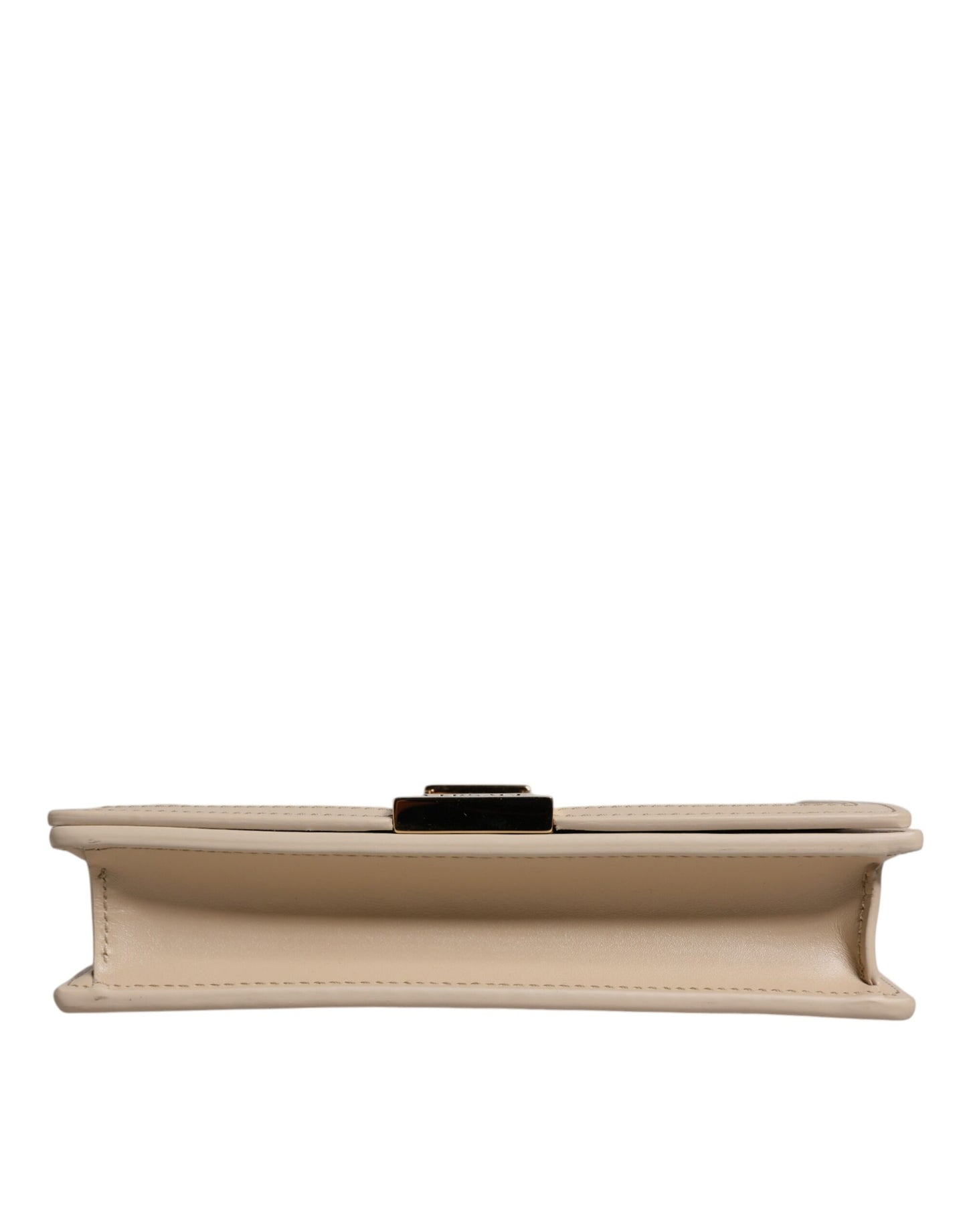 Versace – Umhängetasche aus Kalbsleder mit Goldkette in Beige