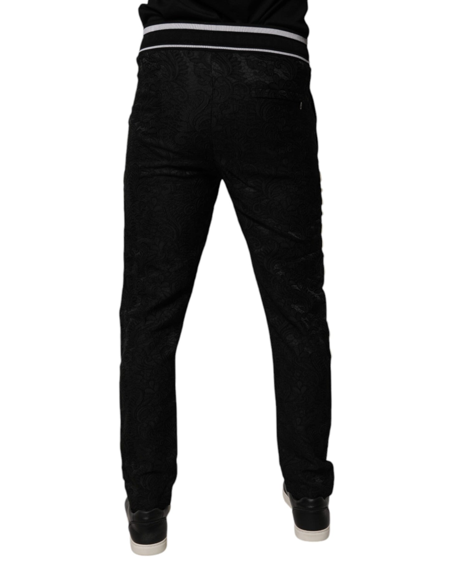 Dolce & Gabbana Black Mid Waist Jogger Men Sweatpants Pants