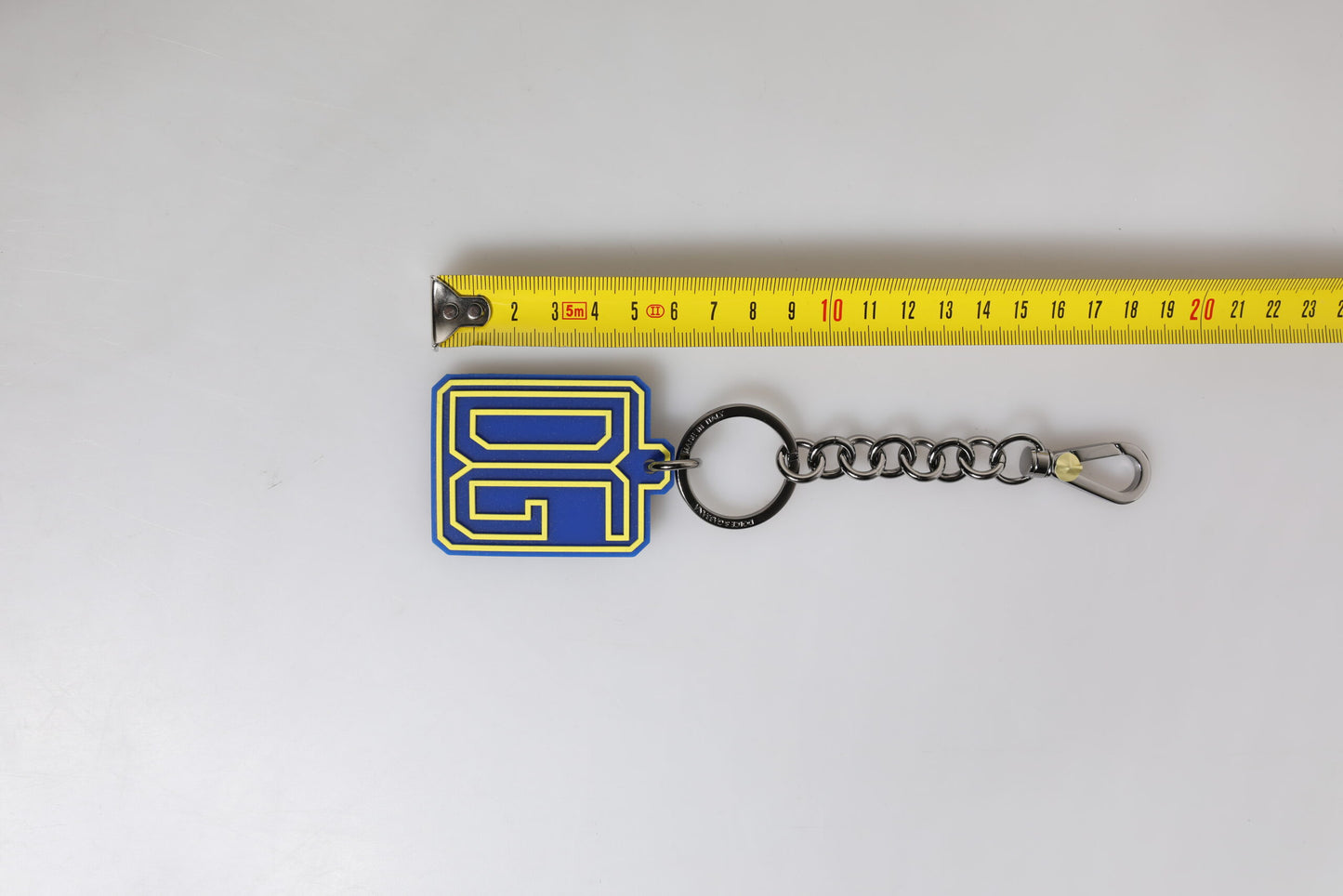 Dolce & Gabbana Blue Yellow DG Rubber Logo Silver Men's Keychain Keyring