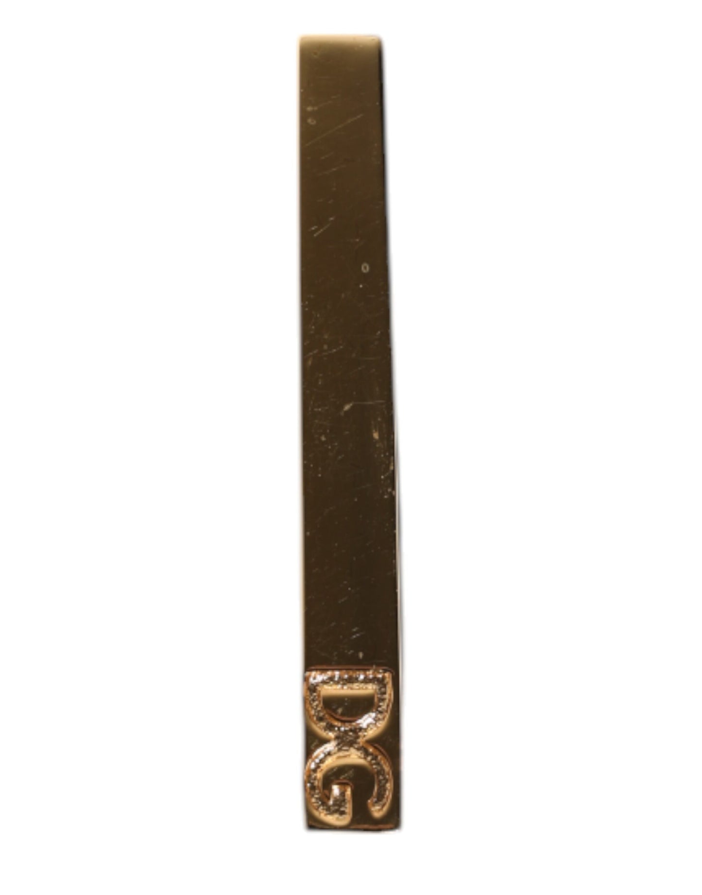 Dolce & Gabbana Gold Tone Brass Logo Branded Tie Clip Bar
