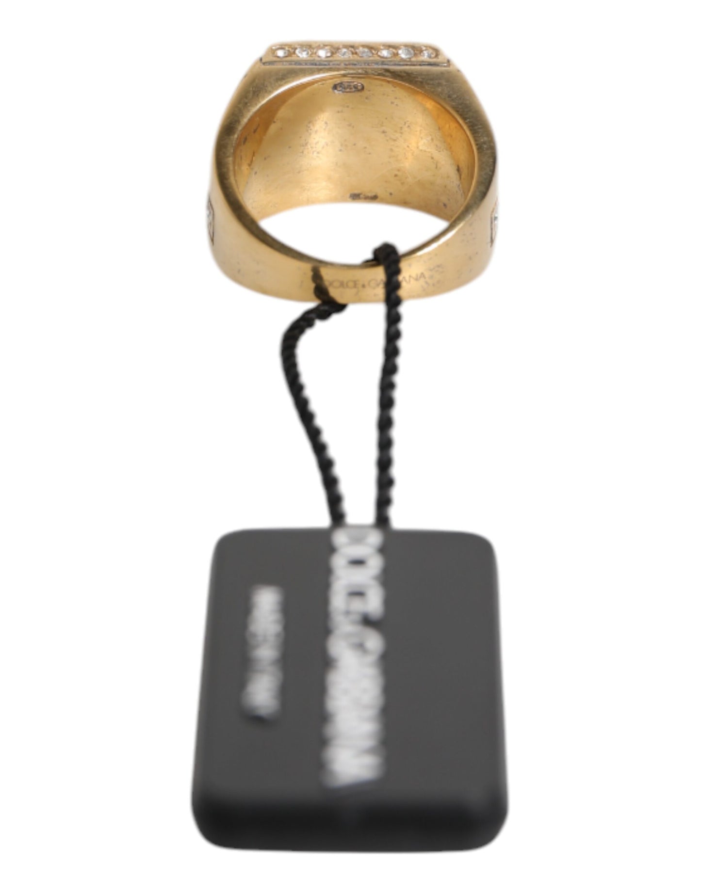 Dolce & Gabbana Gold Tone Sterling Silver 925 Crystals Ring