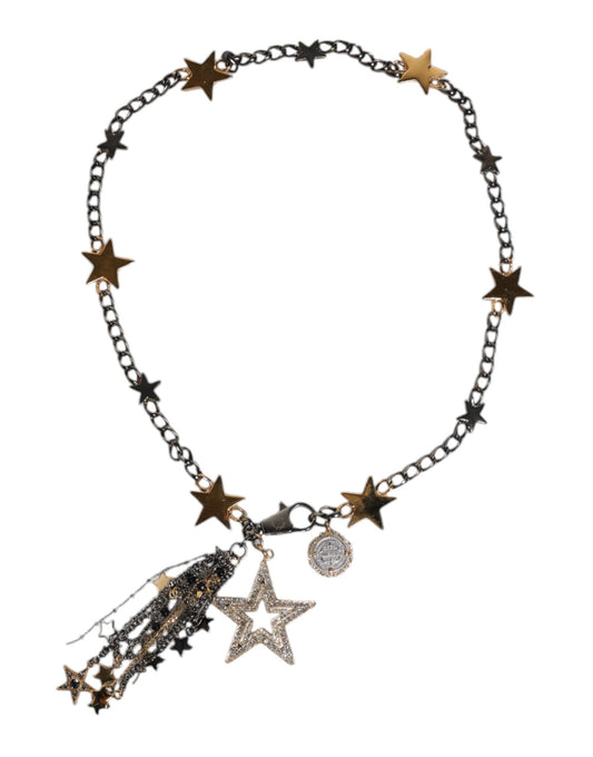 Dolce & Gabbana Silver Gold Brass Embellished Waist Chain Belt