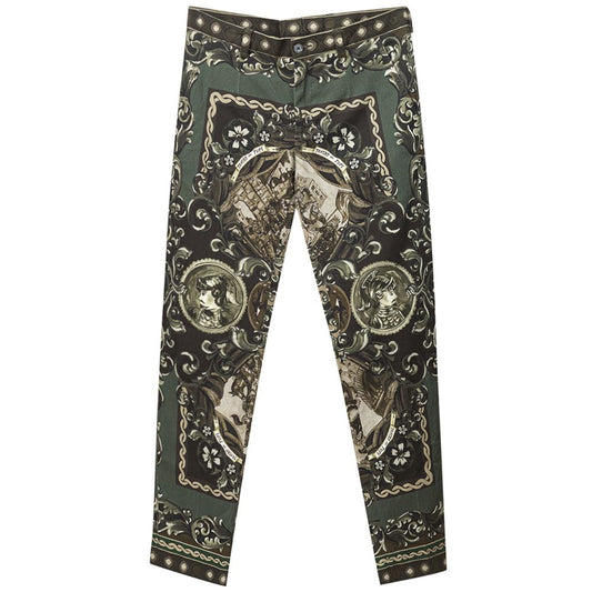 Pantalon en coton vert Dolce &amp; Gabbana