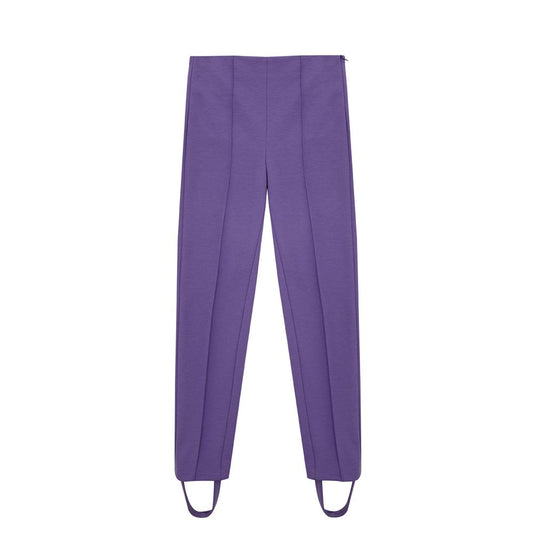 Pantalon élégant en viscose violet Lardini