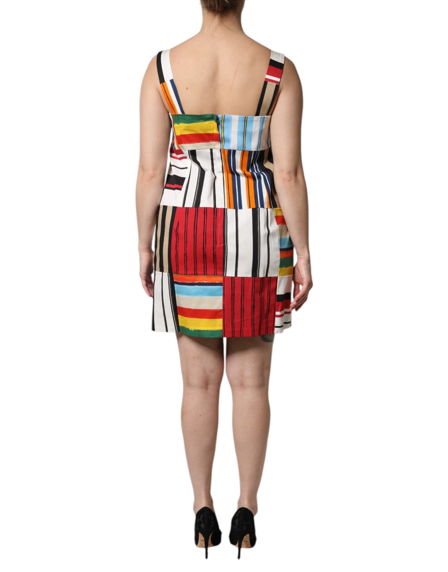 Robe sans manches à rayures multicolores en coton Dolce &amp; Gabbana