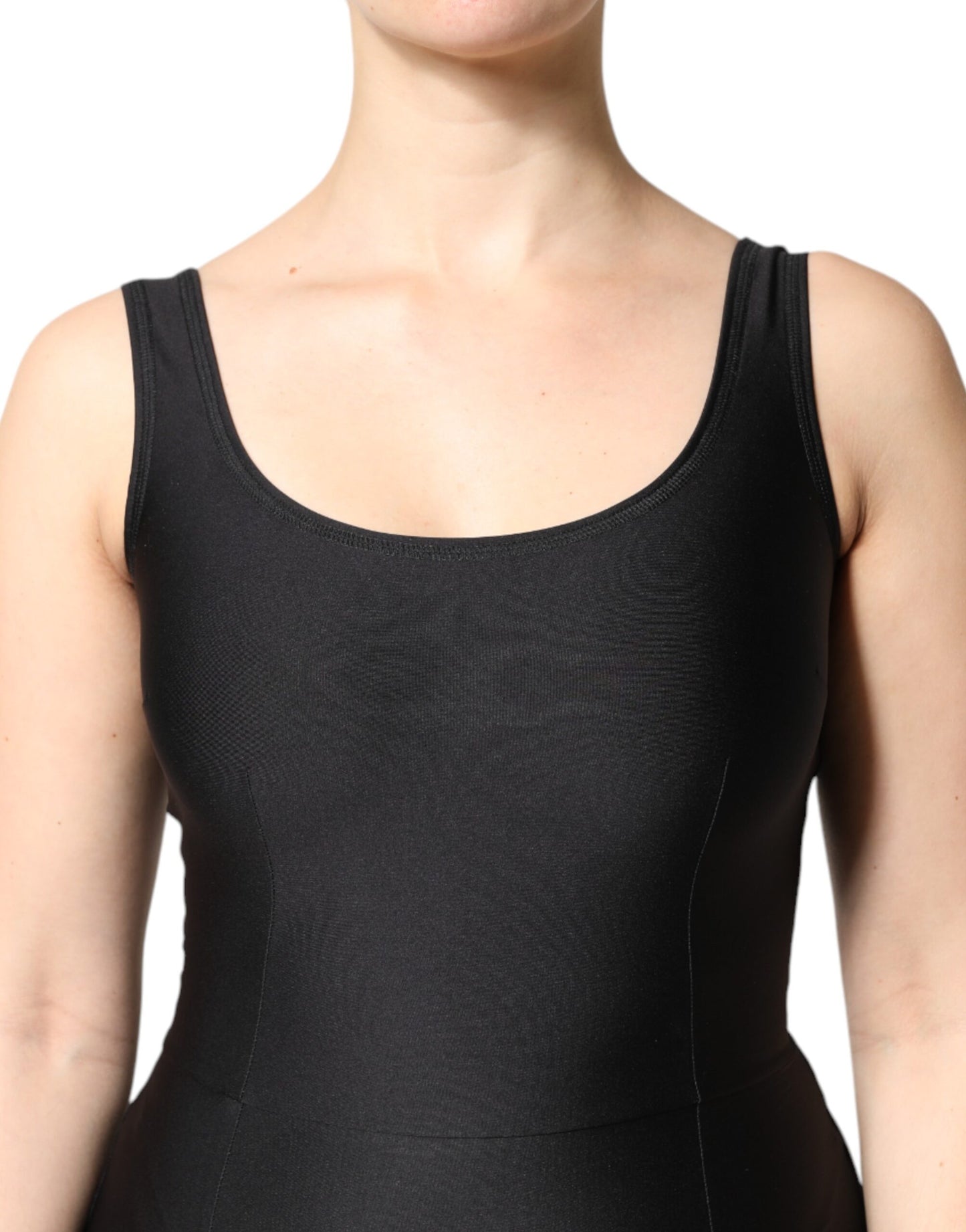 Robe combinaison moulante noire sans manches Dolce &amp; Gabbana pour femme