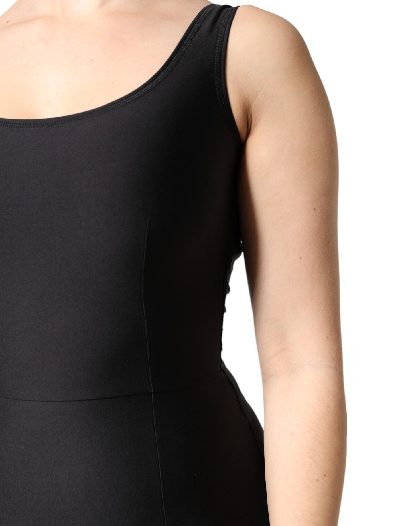 Robe combinaison moulante noire sans manches Dolce &amp; Gabbana pour femme