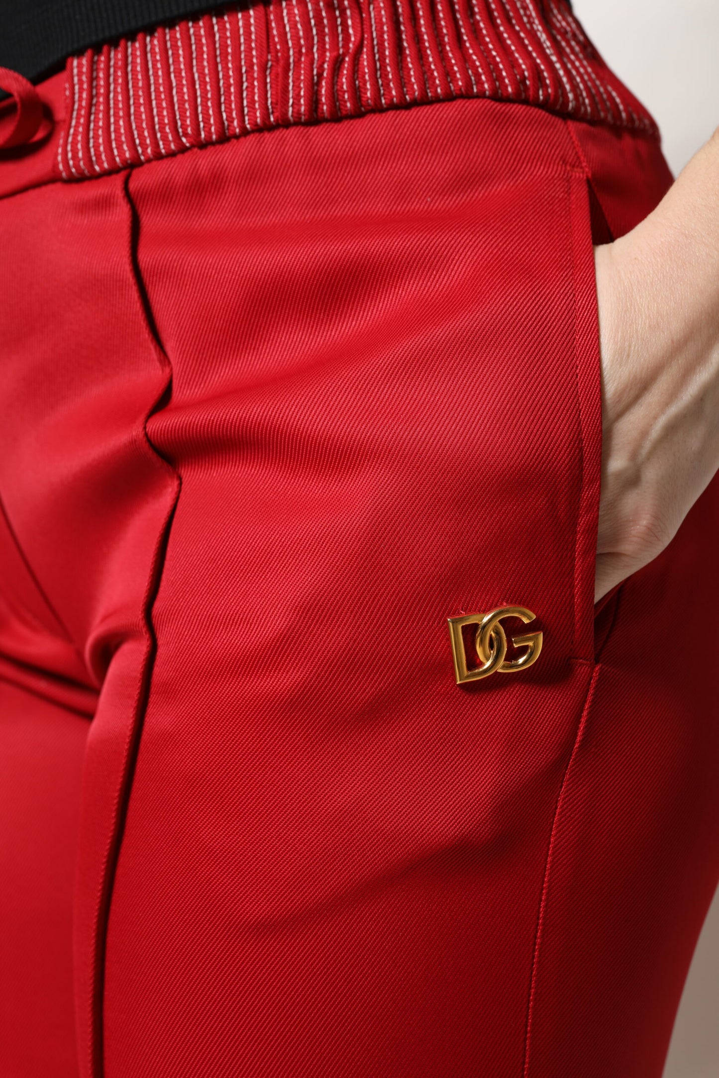 Dolce &amp; Gabbana – Gerade geschnittene Hose aus roter Viskose