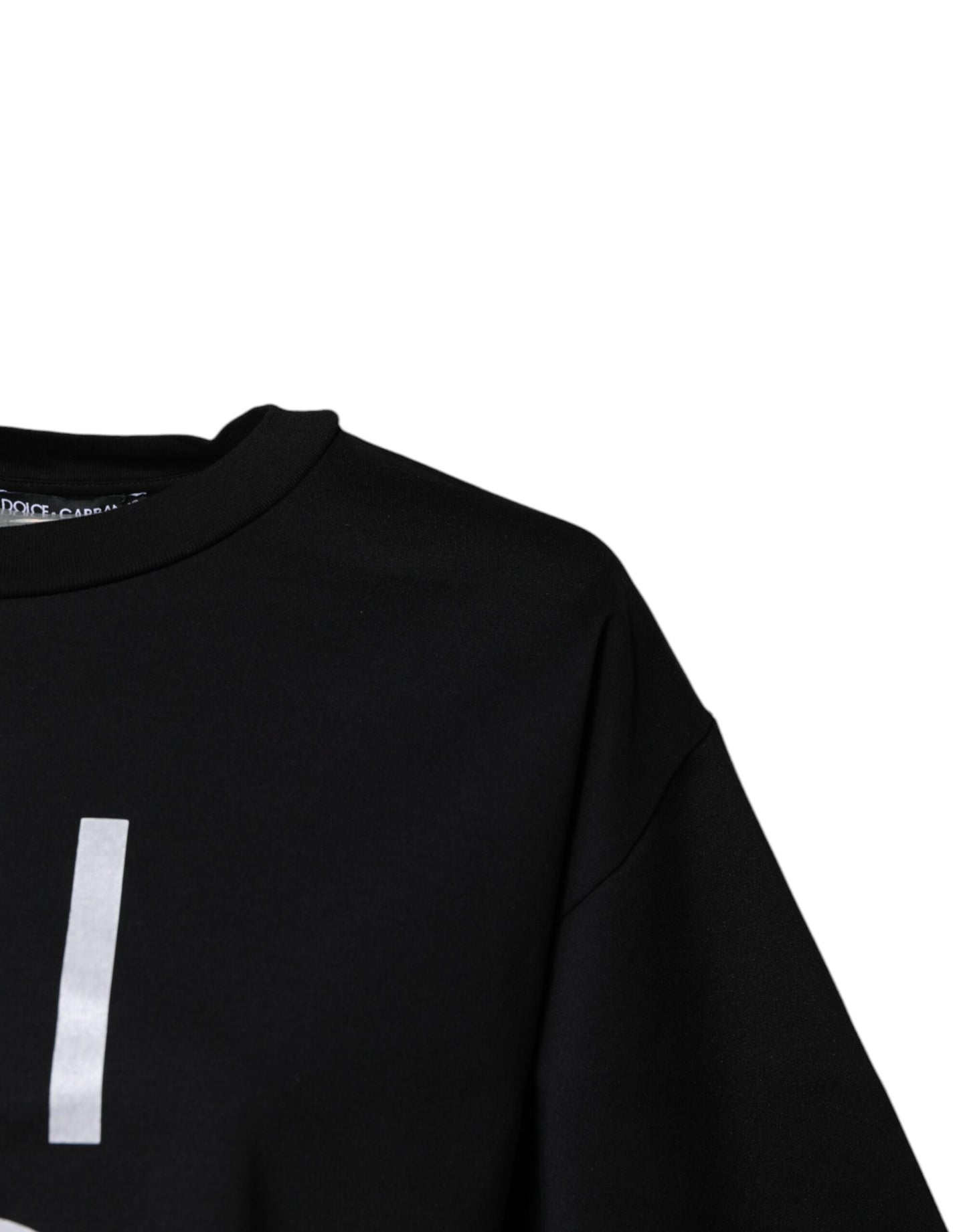 T-shirt col rond en coton imprimé noir Dolce &amp; Gabbana