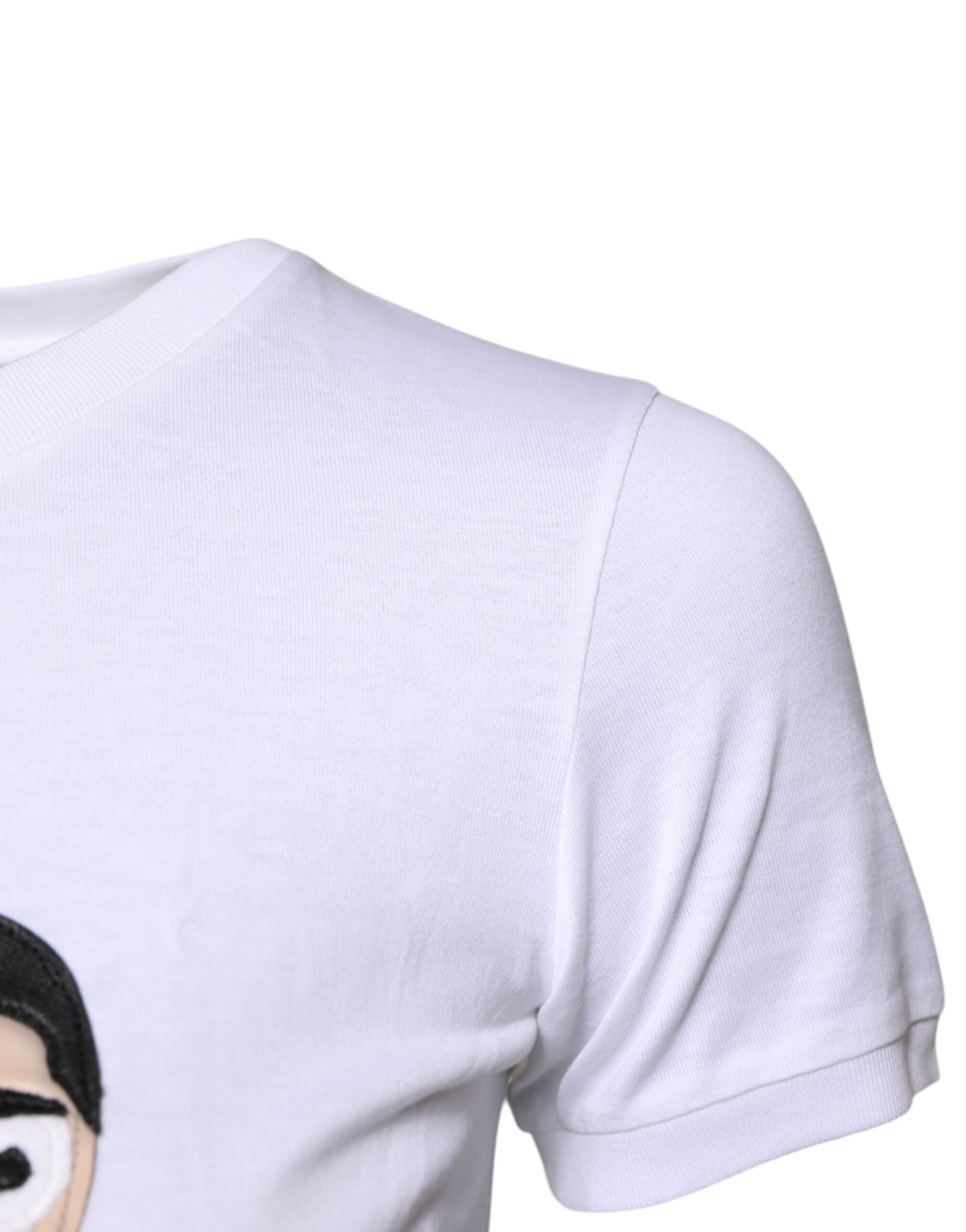 Dolce &amp; Gabbana Weißes Baumwoll-T-Shirt mit #DGFAMILY-Stickerei