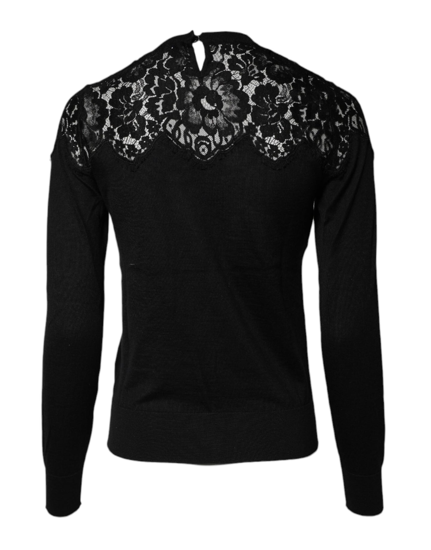 Chemisier à manches longues en dentelle florale noire Dolce &amp; Gabbana