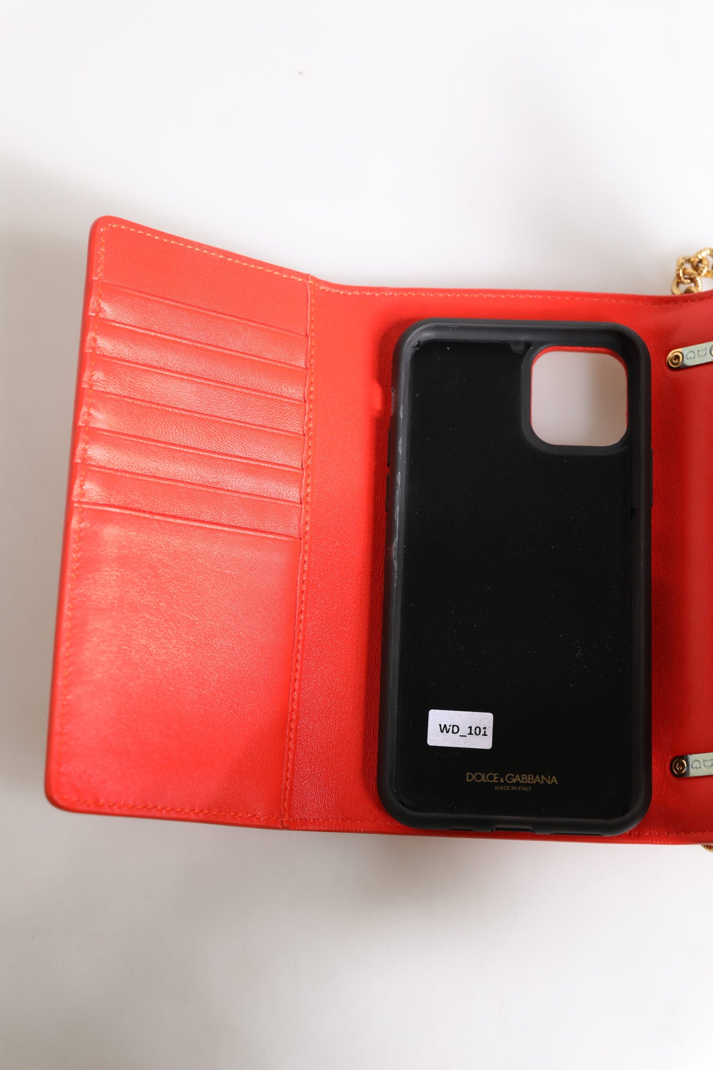 Sac bandoulière pour téléphone Dolce &amp; Gabbana en cuir rouge matelassé Devotion