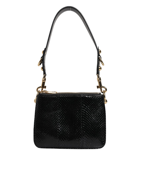 Pochette bandoulière en cuir exotique noir Dolce &amp; Gabbana