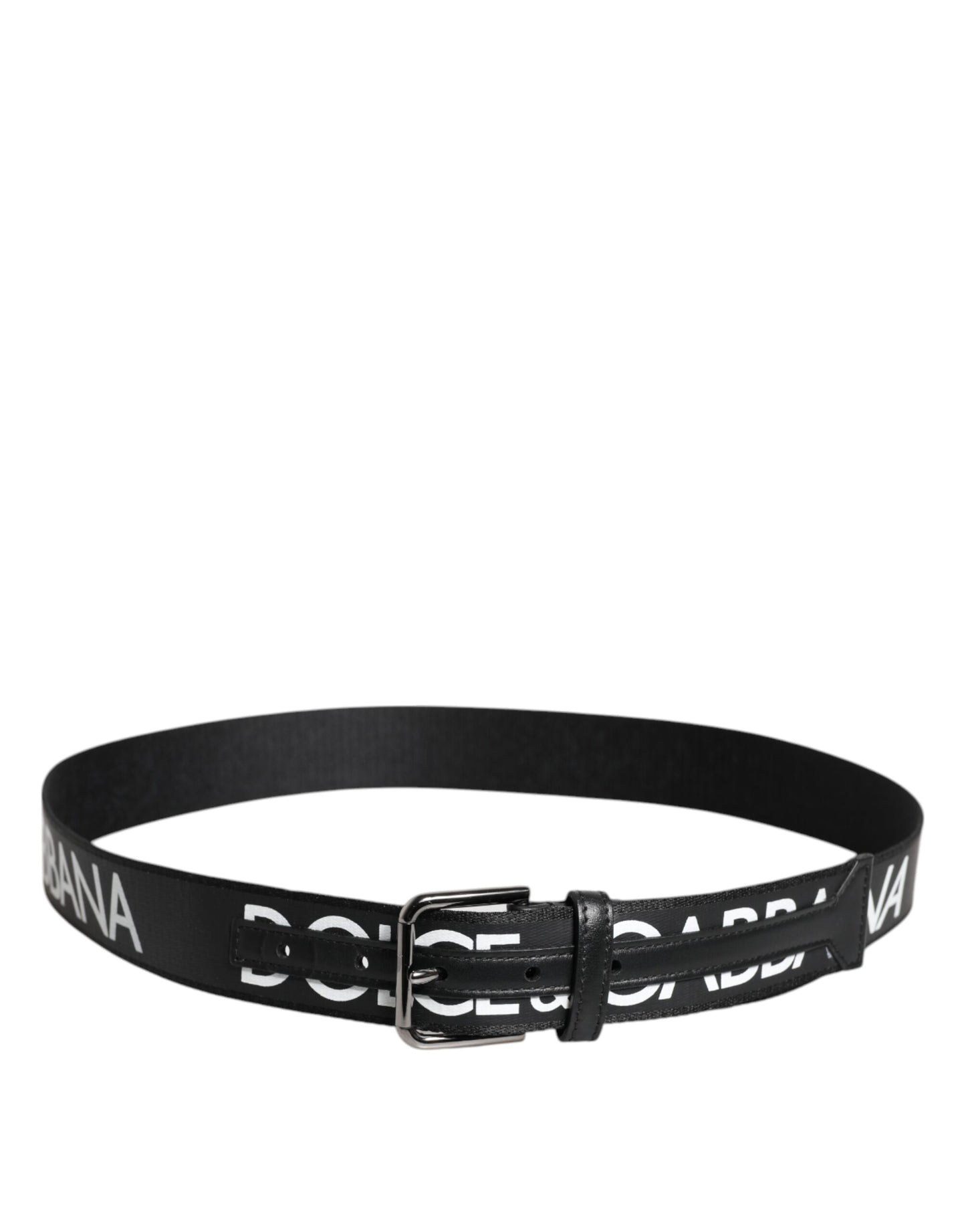 Dolce & Gabbana Black Leather Classic Metal Logo Buckle Belt