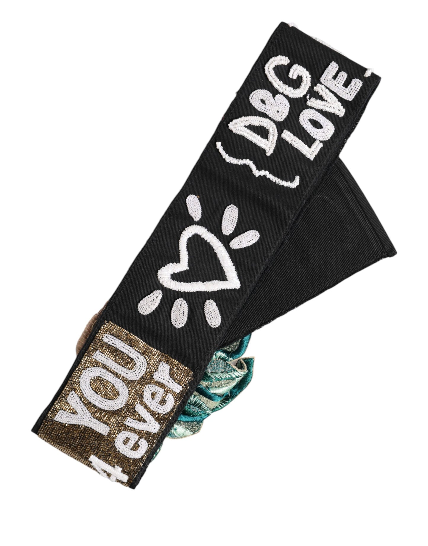 Ceinture noire extensible multicolore ornée de strass Dolce &amp; Gabbana
