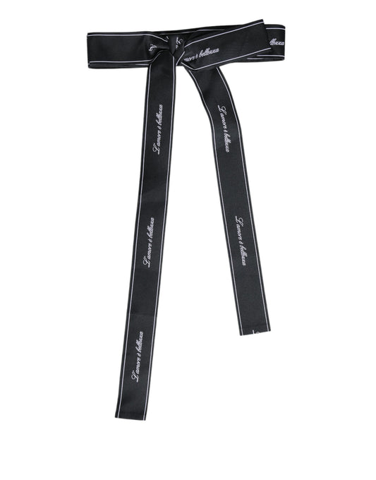Ceinture noire à large nœud et logo Dolce &amp; Gabbana