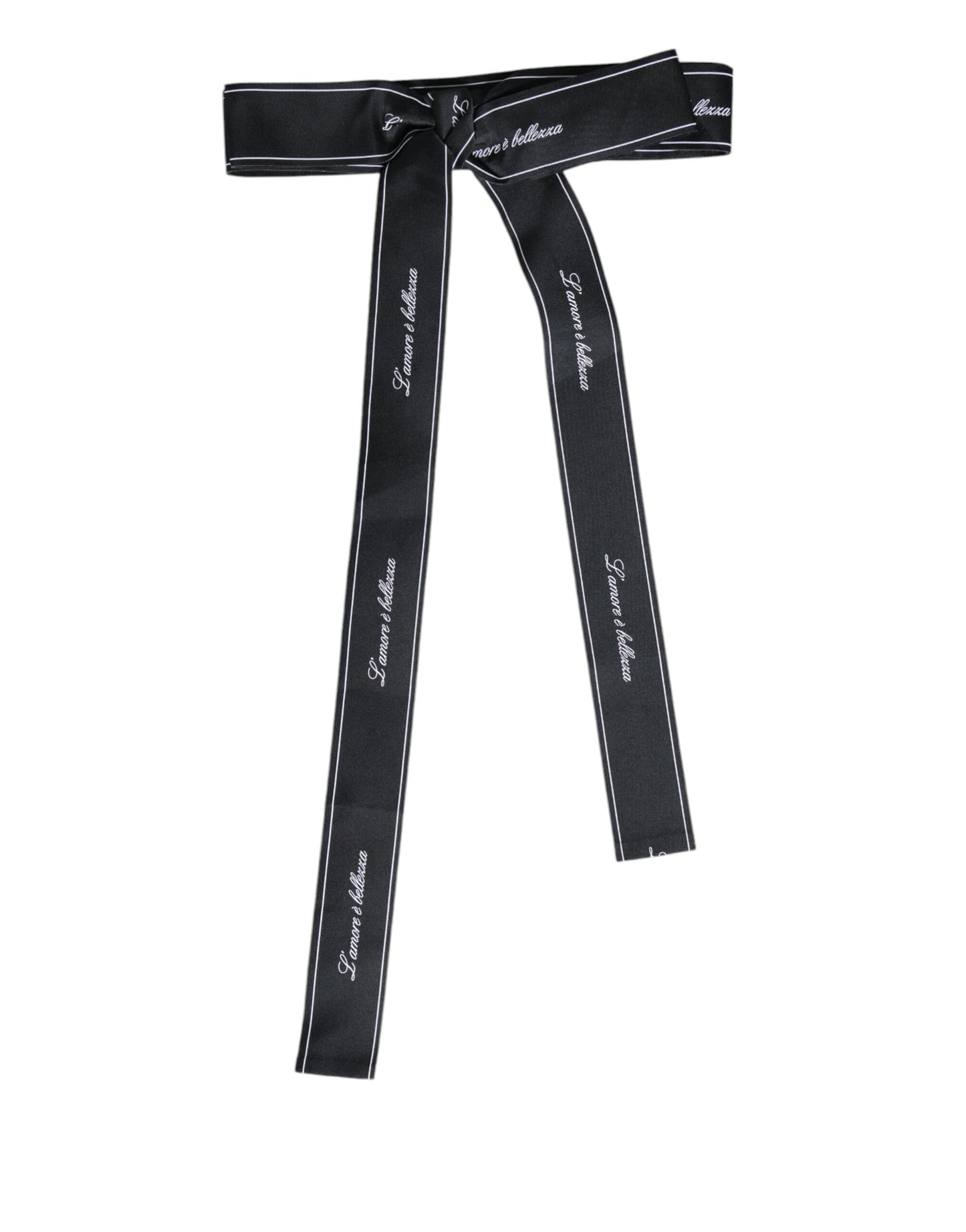 Ceinture noire à large nœud et logo Dolce &amp; Gabbana