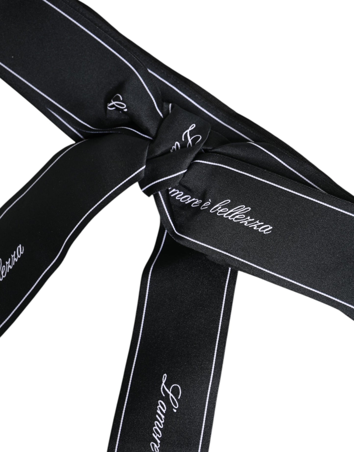 Ceinture noire à large nœud et logo Dolce &amp; Gabbana