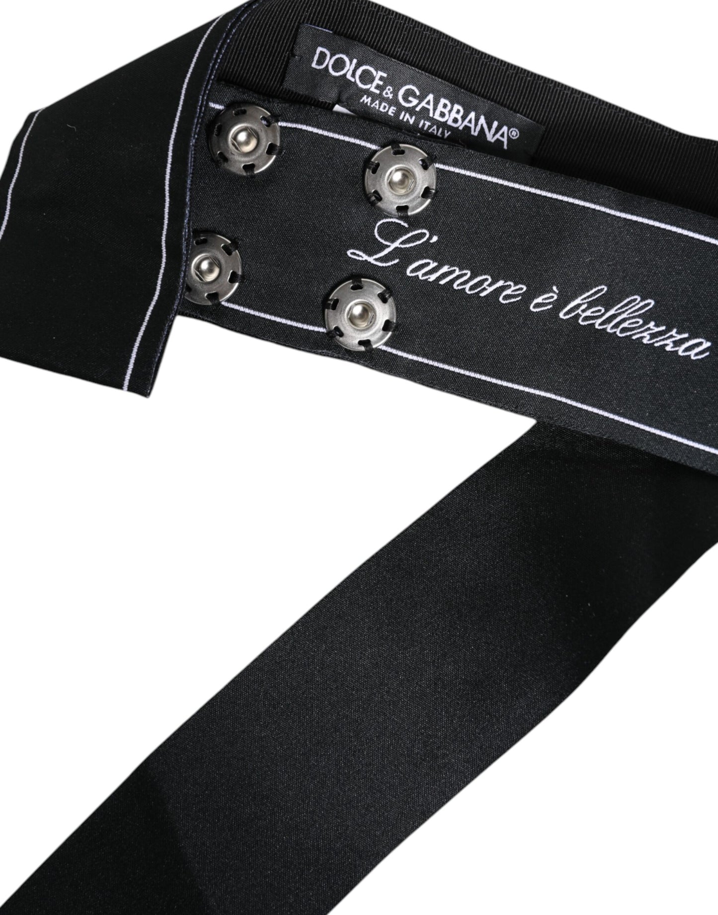Ceinture noire à large nœud et logo Dolce &amp; Gabbana
