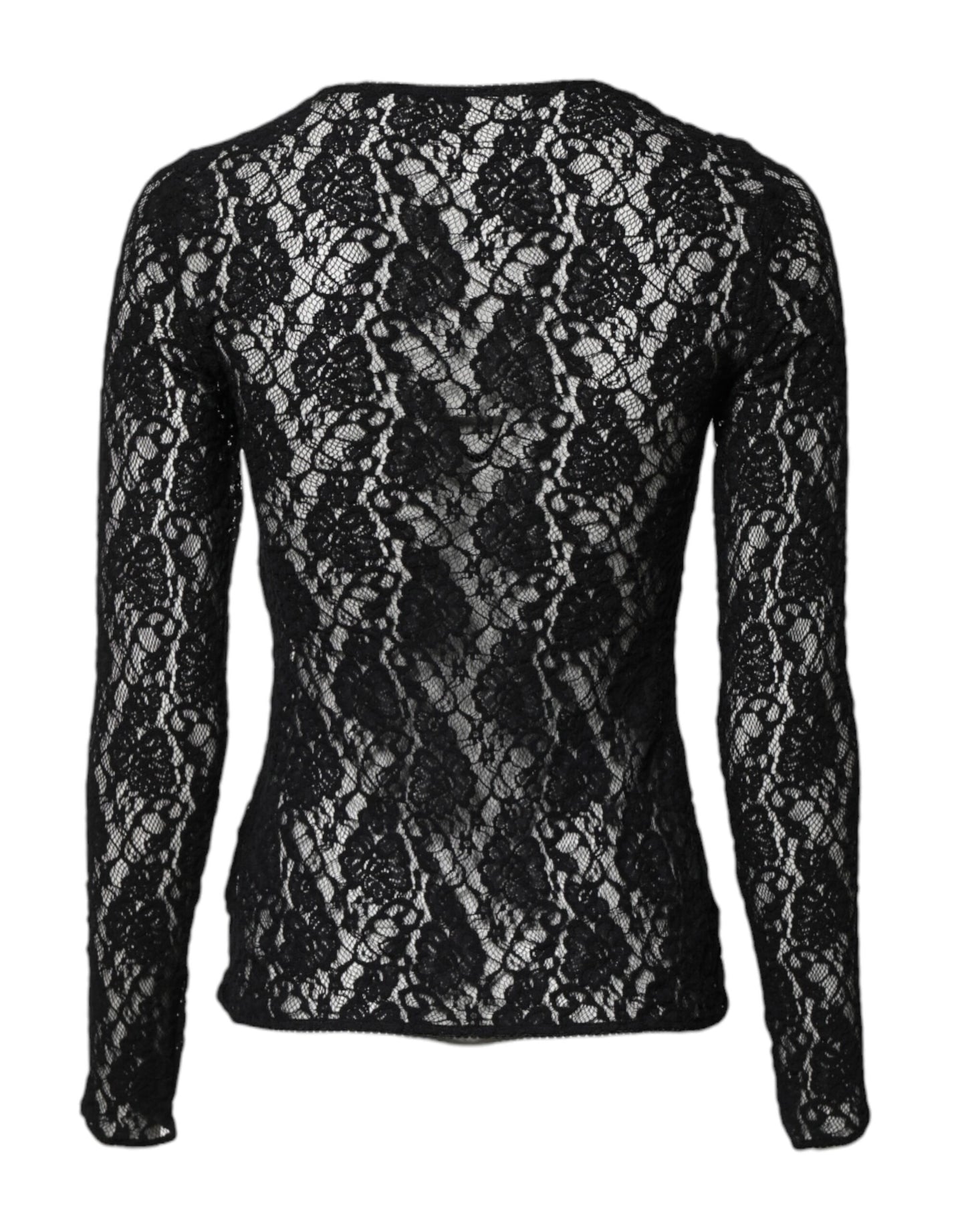 Dolce &amp; Gabbana Pull à manches longues en dentelle florale noire