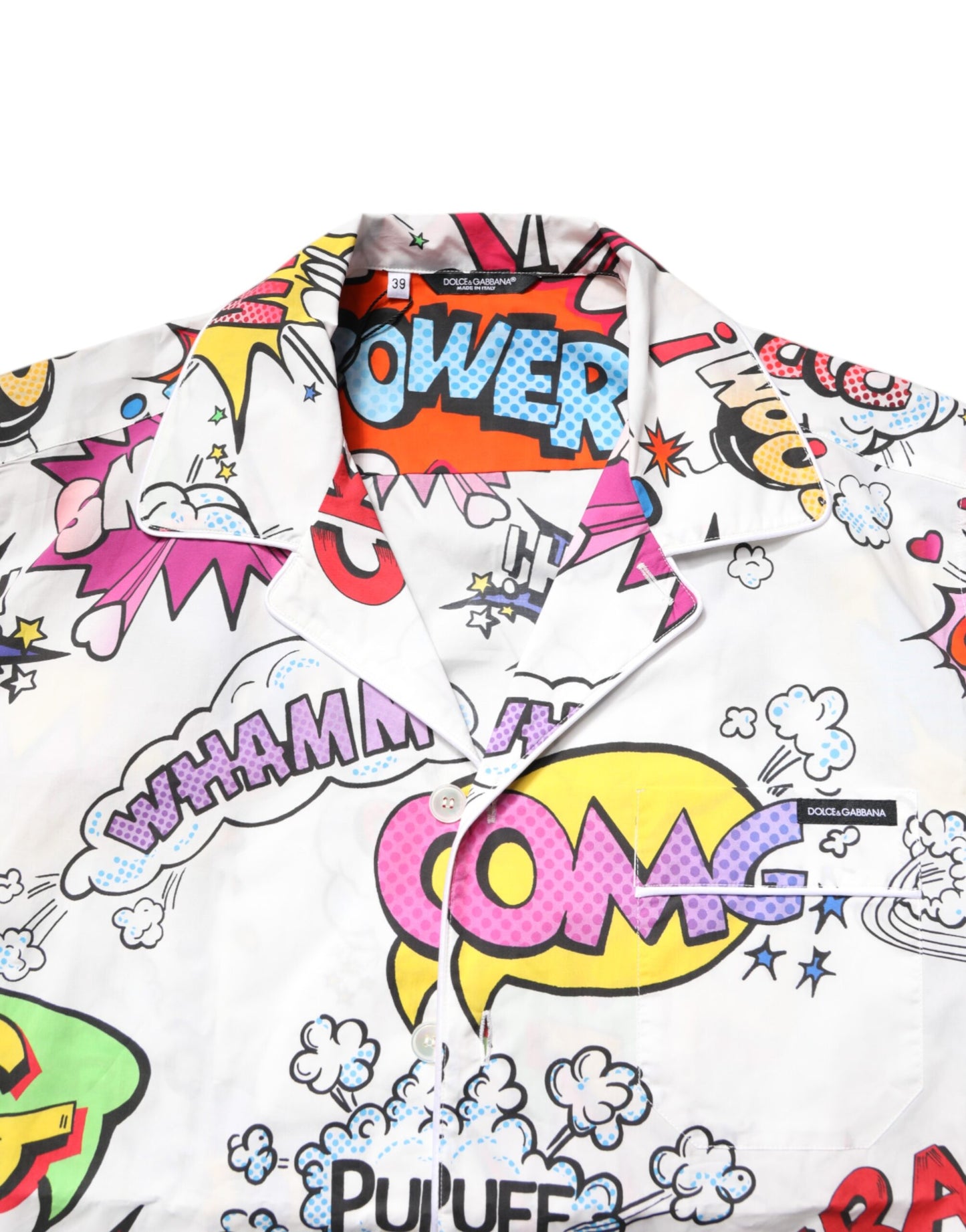 Dolce & Gabbana White Cartoon Print Cotton Men Pajama Set Sleepwear