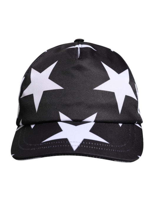 Casquette de baseball en polyester à imprimé étoiles noires Dolce &amp; Gabbana