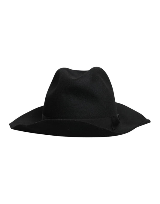 Chapeau Fedora Trilby noir à large bord Dolce &amp; Gabbana