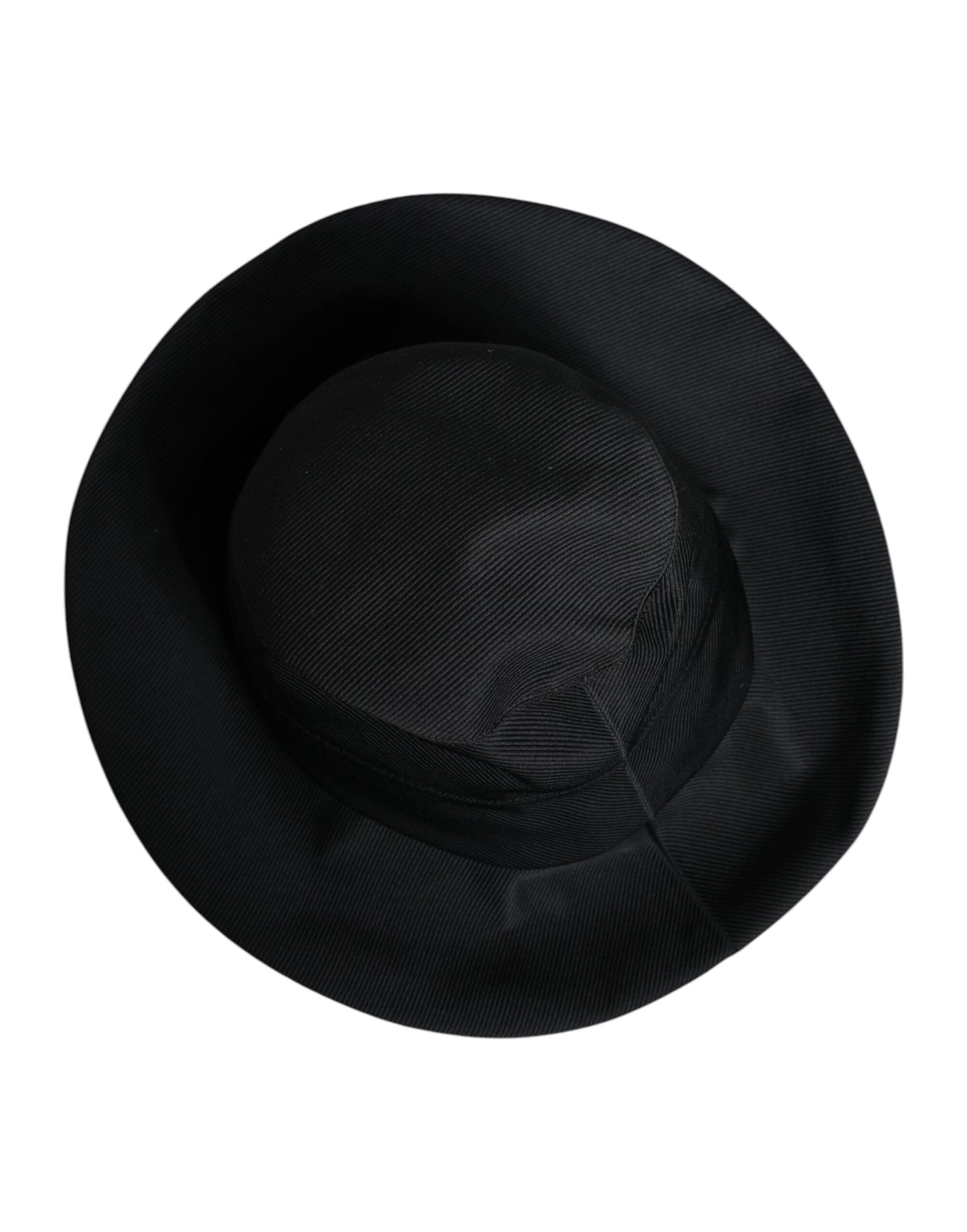 Chapeau Fedora à large bord en coton noir Dolce &amp; Gabbana