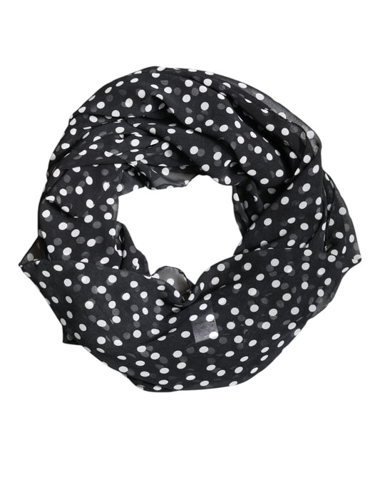 Foulard châle en polyester à pois noirs Dolce &amp; Gabbana