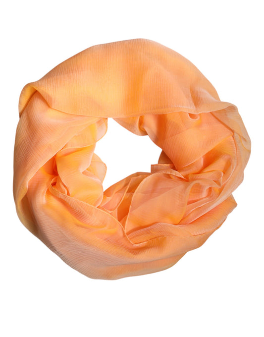 Foulard châle rectangulaire en soie orange Dolce &amp; Gabbana